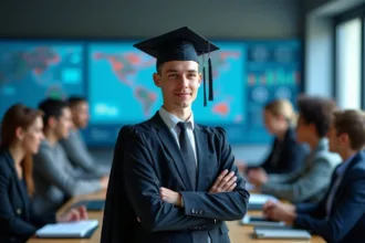 Jeune diplômé en IA réfléchissant à la création d'une start-up