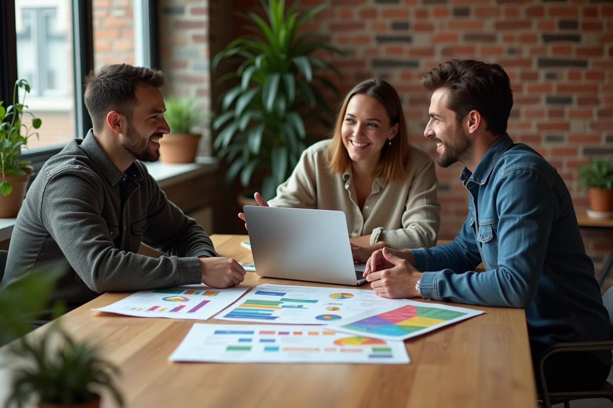 Collègues discutant autour d