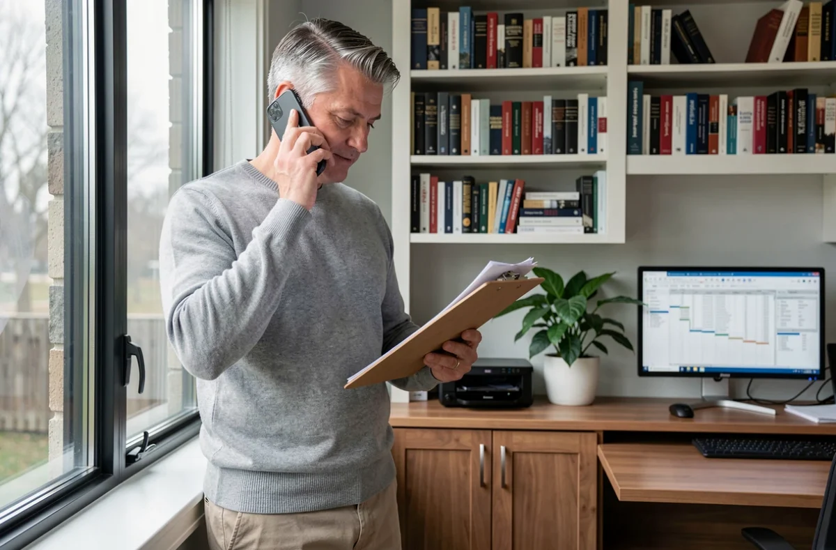 Freelance en portage salarial gérant ses missions depuis son bureau à domicile