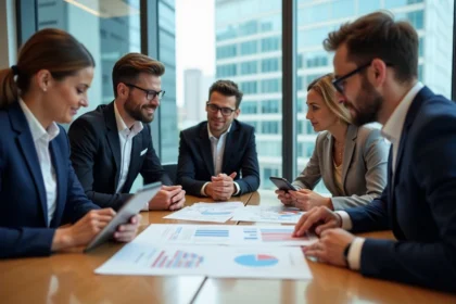 Groupe de professionnels lors d'une réunion d'affaires