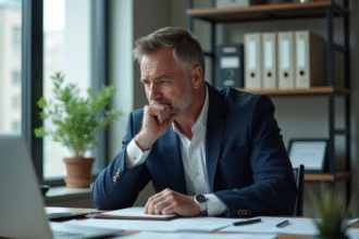Homme d affaires en costume dans un bureau professionnel
