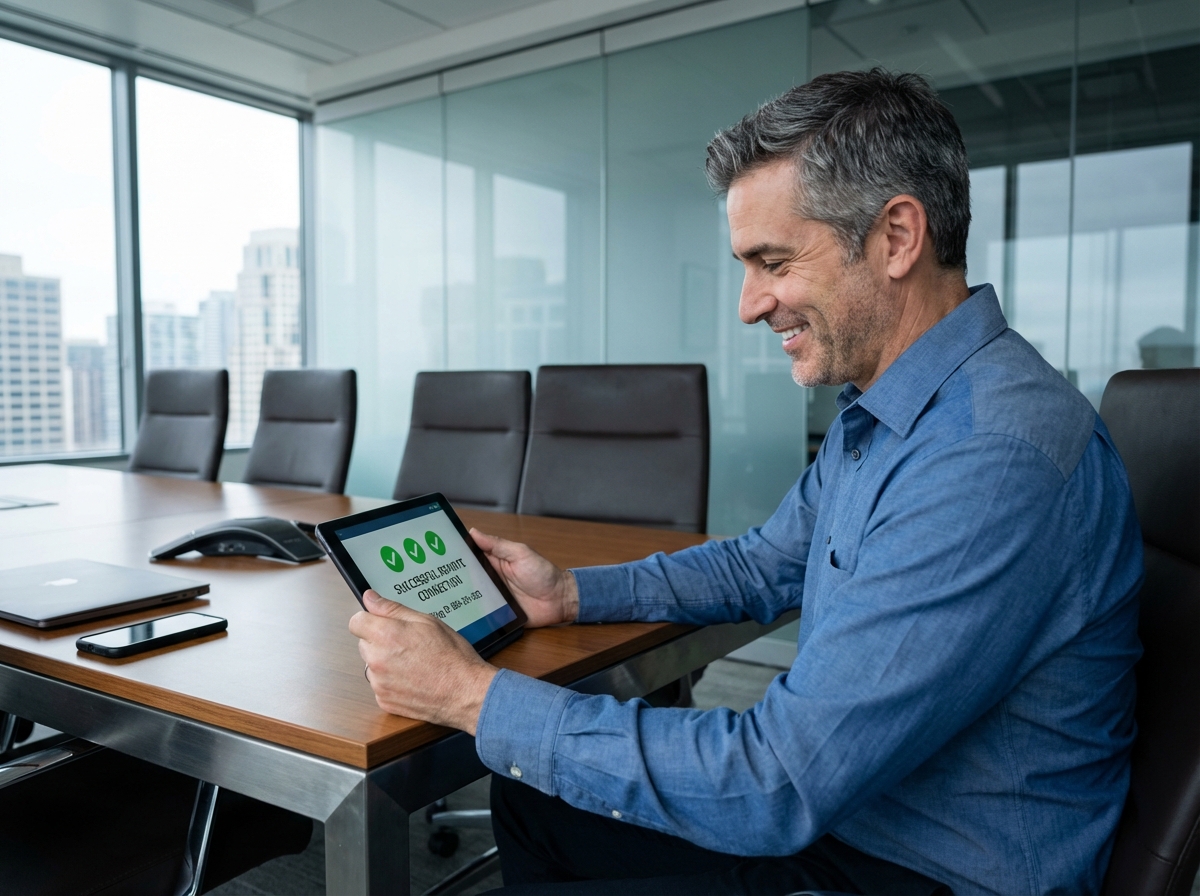 Homme souriant lors d