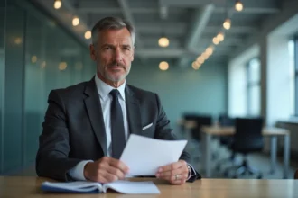 Employé tenant une lettre de licenciement dans un bureau moderne, illustrant les droits et erreurs fréquentes lors d'un licenciement avec préavis