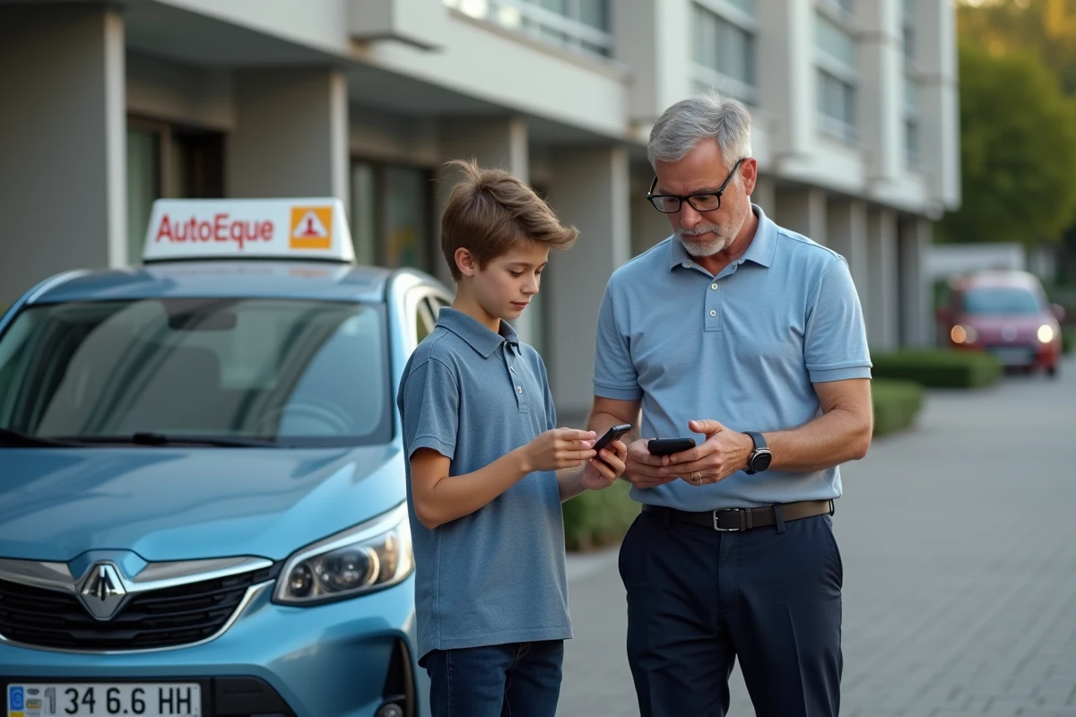 Moniteur de conduite montrant une application à un élève