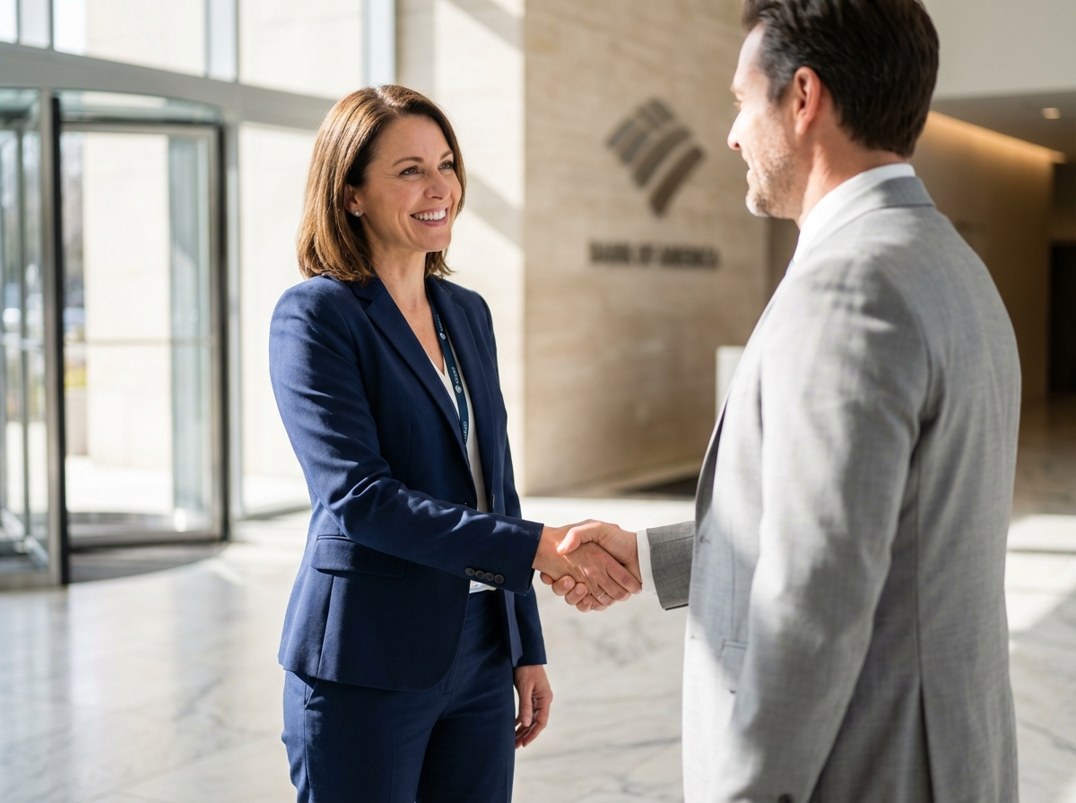 Femme commerciale serrant la main d